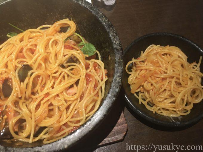 アンジェリーナのナスとベーコンのパスタ