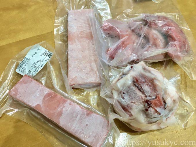 まぐろレストランの冷凍マグロ