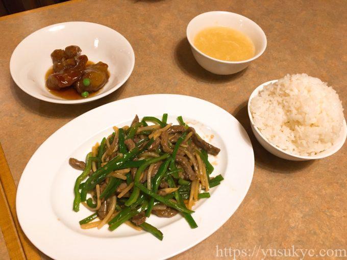 なばなの里の桃仙の青椒肉絲セット