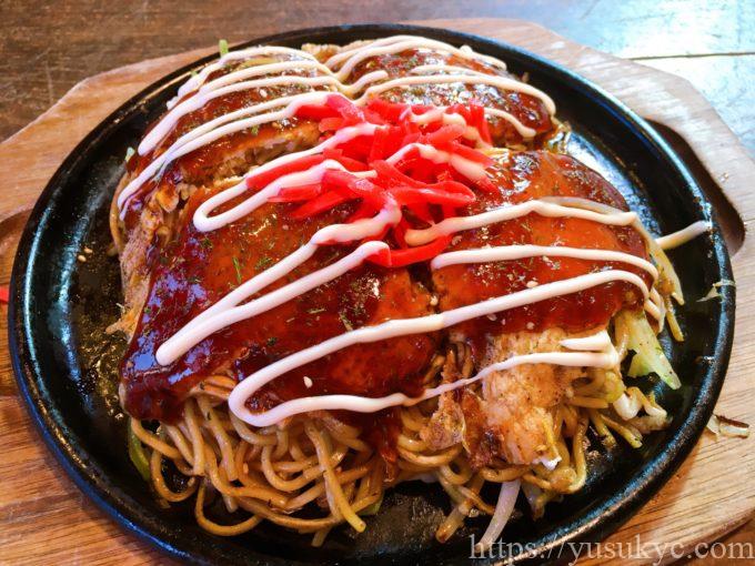 如庵(じょあん)のランチ(広島風お好み焼き)