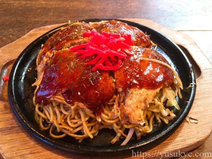 如庵(じょあん)のランチ(広島風お好み焼き)