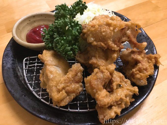 おとんかつひめのメニュー(若鶏の唐揚げ)
