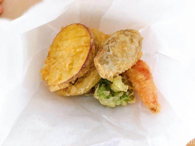 びっくはんどのメニュー(サイドメニューの天ぷら)