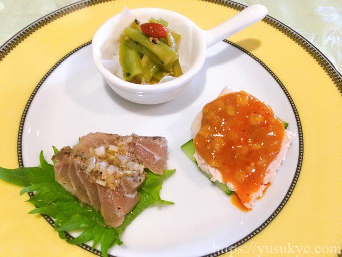 竜宮城のメニュー(龍宮ランチ前菜)