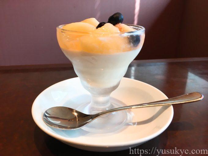 浜木綿(はまゆう)のメニュー(桃づくしの杏仁豆腐)