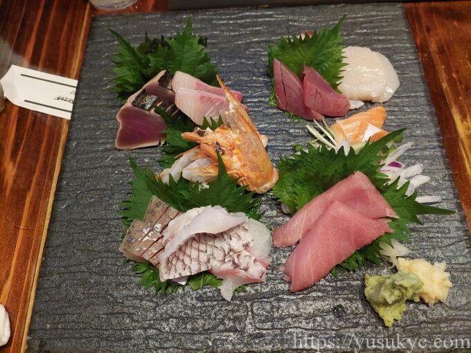 創作鮨ダイニングICHIZUSHIの刺身盛合わせ